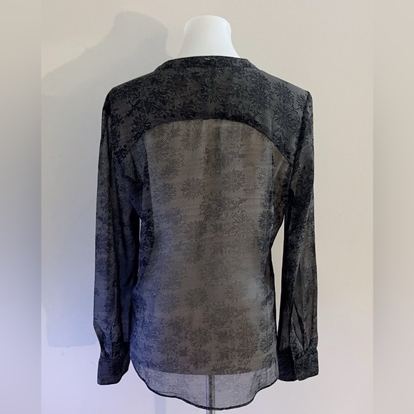 W.G.B. By Walter Baker Floral Black Sheer Blouse Office Datenight Whimsigoth - Picture 3 of 5